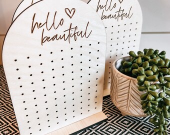 Laser Cut Wood Earring Stand: Baltic Birch Earring Storage