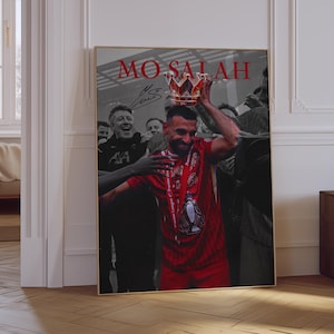 Póster de Mo Salah - Póster de Salah - Póster de fútbol - Póster deportivo - Póster deportivo - Regalo deportivo - Impresión egipcia - Regalo para aficionados al fútbol