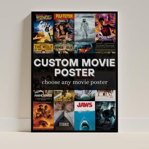 Personalisiertes Filmplakat | Wählen Sie Ihren Lieblingsfilm | Hohe Qualität | Wählen Sie einen beliebigen Film | Personalisiertes Poster | Filmplakat | Wand Kunst Dekor