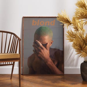 Póster personalizado de Frank Ocean Blonde, portada de álbum de hip-hop y R&B, impresión digital, descarga digital, póster de rubio, póster de Frank Ocean, póster musical, arte para habitación.