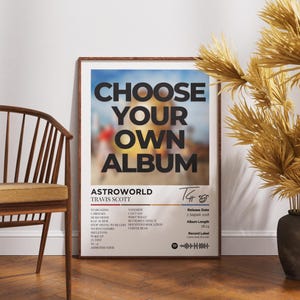 Cartaz de álbum personalizado, impressão de arte de parede de música personalizada, decoração de arte de álbum personalizado, presente de música, escolha sua capa de álbum, cartaz de música personalizado, cantor