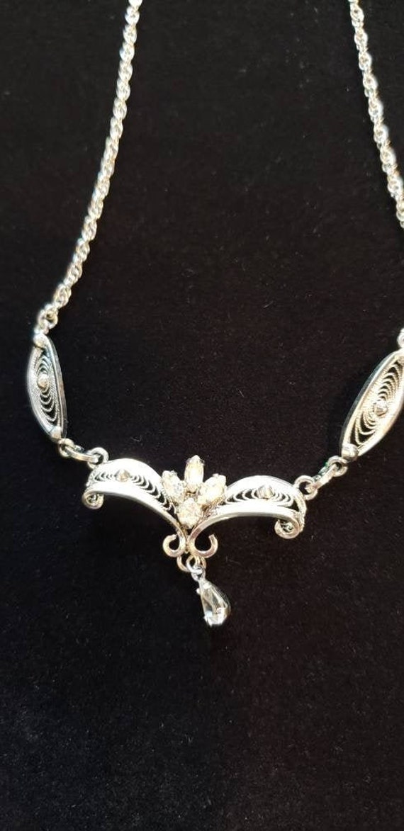 Sterling Silver Necklace, Am Lee Necklace, Crystal