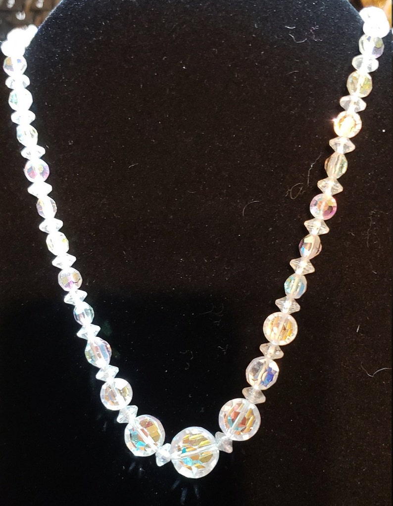 Mid-Century Necklace Brilliant Crystal Necklace Single Strand Necklace Bridal Necklace Wedding Necklace Special Occasion Necklace
