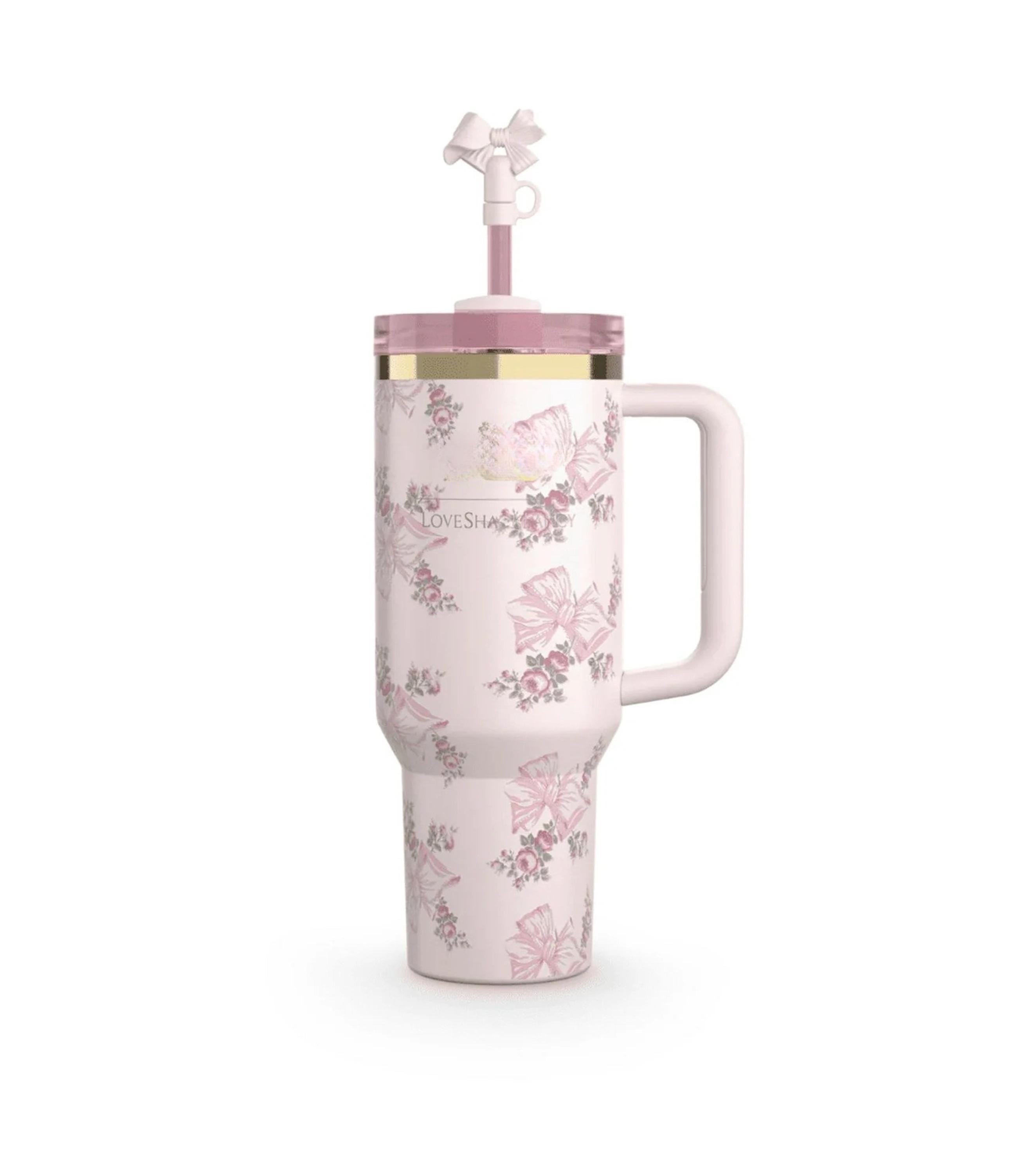 Stanley x LoveShackFancy【タンブラー☆Rosaフラワー20oz】 The Pink Stanley X LoveShackFancy Collab Holiday Quencher