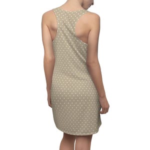 Beige and White Polka Dot Dress| | Simple Dress | Racerback Dress