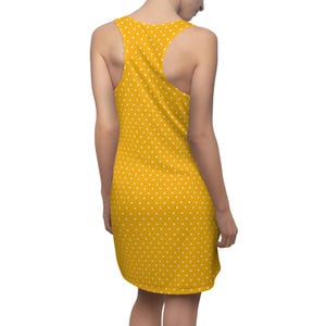 Yellow and White Polka Dot Dress| | Simple Dress | Racerback Dress