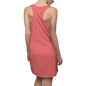 Peach and White Polka Dot Dress| | Simple Dress | Racerback Dress