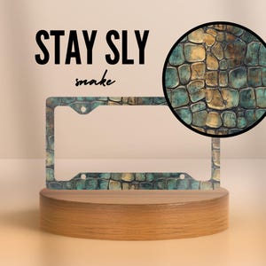 Snake Skin License Plate Frame | Animal Print Auto Accessory