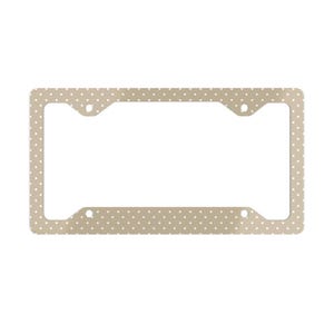Marco para matrícula de metal con lunares beige