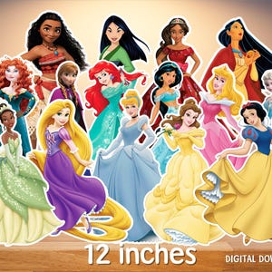 Découpes de centre de table princesses, décoration de fête à thème magique, toile de fond de fête de princesse, découpes de taille moyenne, téléchargement numérique