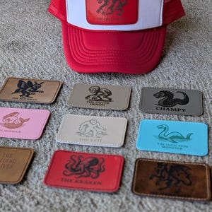Cryptid Leather Patches - Mothman, Bigfoot, Chupacabra, Yeti, Loch Ness Monster, 4x3" Rectangle Patch