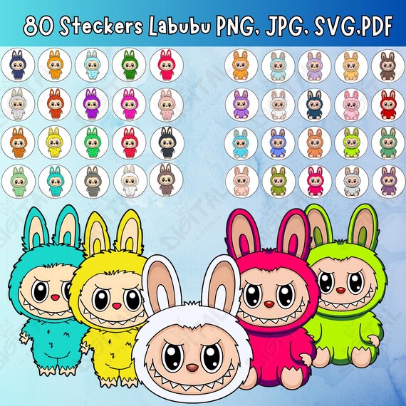 Labubu SVG Bundle: Kawaii Cartoon Clipart (Digital Download)