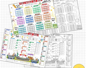 World Cup 2026 Printable Tracker for Kids | Soccer Tournament Bracket & Match Tracker PDF