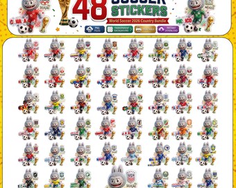 World Cup 2026 Soccer Stickers, Football Party, Printable Mascot Clipart Digital Download Pack, Sports Planner Stickers, Birthday Decor