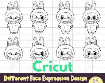 Christmas Gift, Monster Faces SVG Bundle: Kawaii Cartoon Clipart Cricut SVG (Instant Download)