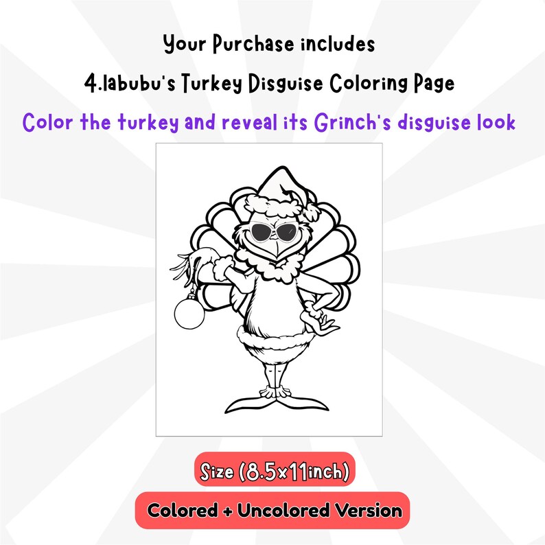 Grinch Turkey Disguise Craft Printable Thanksgiving Kids Activity