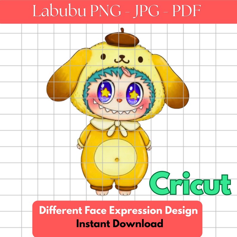 Labubu Monster Clipart Bundle, Kawaii Costume Characters PNG, Fantasy ...