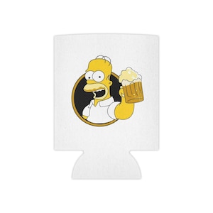 Homer Simpson White Can Cooler, Vintage Party Beverage Holder, Music Lover Gift, Festival Drink Accessory, Fun Summer Essential