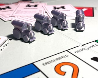 Mini trains as game pieces | individually or in sets of 4 | board game accessories