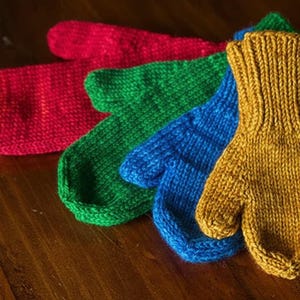 Simple Mittens Knitting Pattern, Easy Winter Mittens for All Sizes, PDF Download