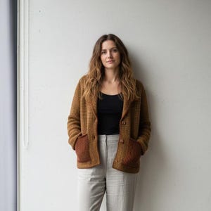 Etui-Jacke, Strickmuster, Tweed-Strickjacke, zweifarbige Streifen, Strickmuster, Tweed-Strickjacke, zweifarbige Streifen PDF