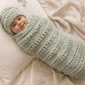 Baby Sleep Sack Knitting Pattern, Newborn Sleeping Bag with Matching Cap, Easy PDF