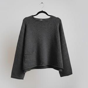 Everyday Pocket Sweater Knitting Pattern, Top Down Raglan, Cozy Jumper PDF Instant Download