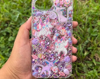 Kawaii Pink and Purple Anime Cartoon Monster Phone Case | Handmade (3D JUNK / BLING CASE) for Samsung / iPhone / Google Pixel / Other