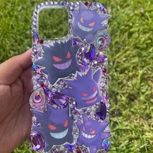 Purple Anime Cartoon Monster Phone Case for iPhone 12 13 14 15 16 Pro Max, Samsung Galaxy S24 S23 S22, Google Pixel