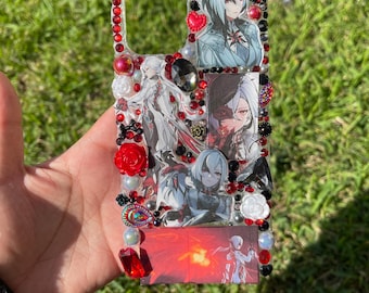 Silber und Rot Videospiel Charakter Handyhülle | Handmade (3D JUNK / BLING CASE) für Samsung / iPhone / Google Pixel / Andere