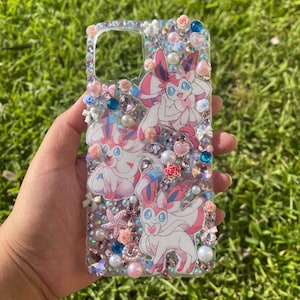 Kawaii White / Pink Anime Cartoon Monster Phone Case for iPhone 12 13 14 15 16 Pro Max, Samsung Galaxy S24 S23 S22, Google Pixel