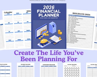 2026 Financial Planner: Budget & Expense Tracker (Digital Download)