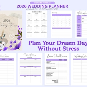 2026 Wedding Planner: Bridal Planning Book, Budget & Checklist (Digital PDF)