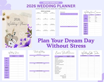 2026 Wedding Planner: Bridal Planning Book, Budget & Checklist (Digital PDF)