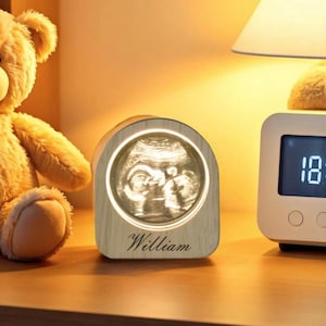 Custom Name Night Lamp with Ultrasound/Baby Photo, Custom Baby Name Night Light, Bedside Night Light for Baby Shower Gift, Newborn Gift
