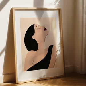 Minimalist Woman Portrait – Modern Female Line Art | Elegant Abstract Wall Art | Digital Download