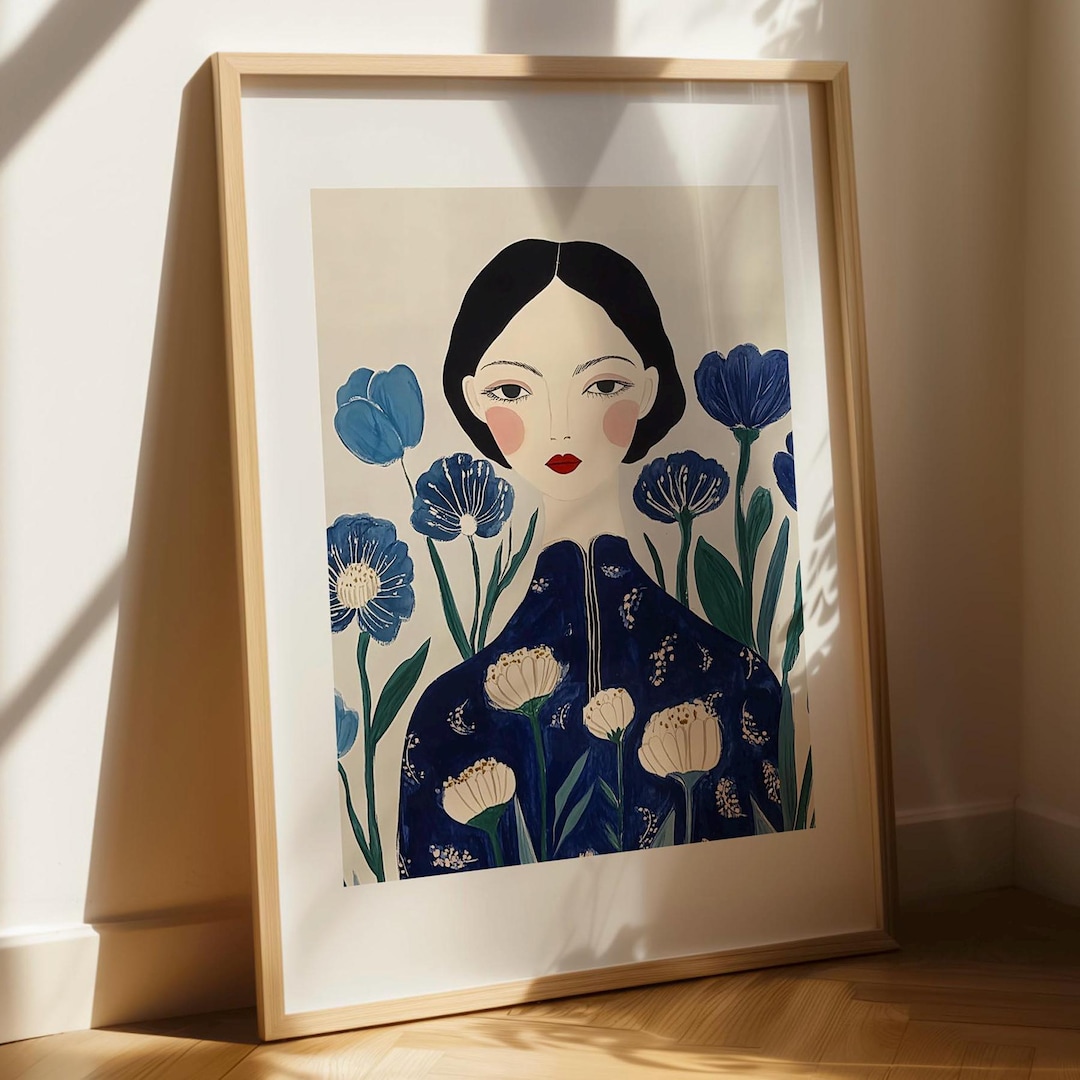 Floral Woman Portrait – Elegant Digital Art | Fashion & Botanical Wall ...