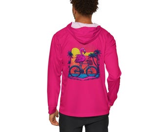 Felpa con cappuccio FMBS Flamingo Bicycle Sunset Pink / Felpa sportiva da riscaldamento