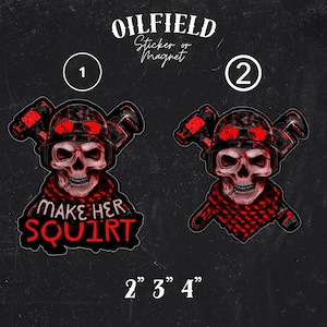 Calcomanía de calavera de yacimiento petrolífero / Calcomanía para casco / Humor de trabajador de plataforma petrolífera (mate, 5-10 cm)