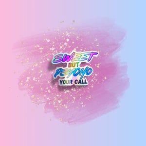 Zoete maar psycho holografische sticker | Mat/holografische vinylsticker voor laptop, bidon, dagboek | Leuke grappige sticker geestelijke gezondheid