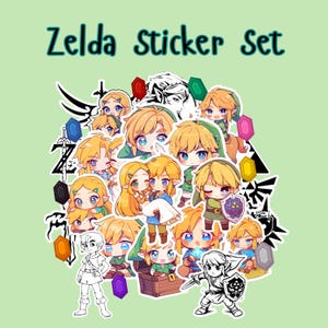 Zelda-inspirierte CozyQuest Aufkleber | Indoor-Set 50+