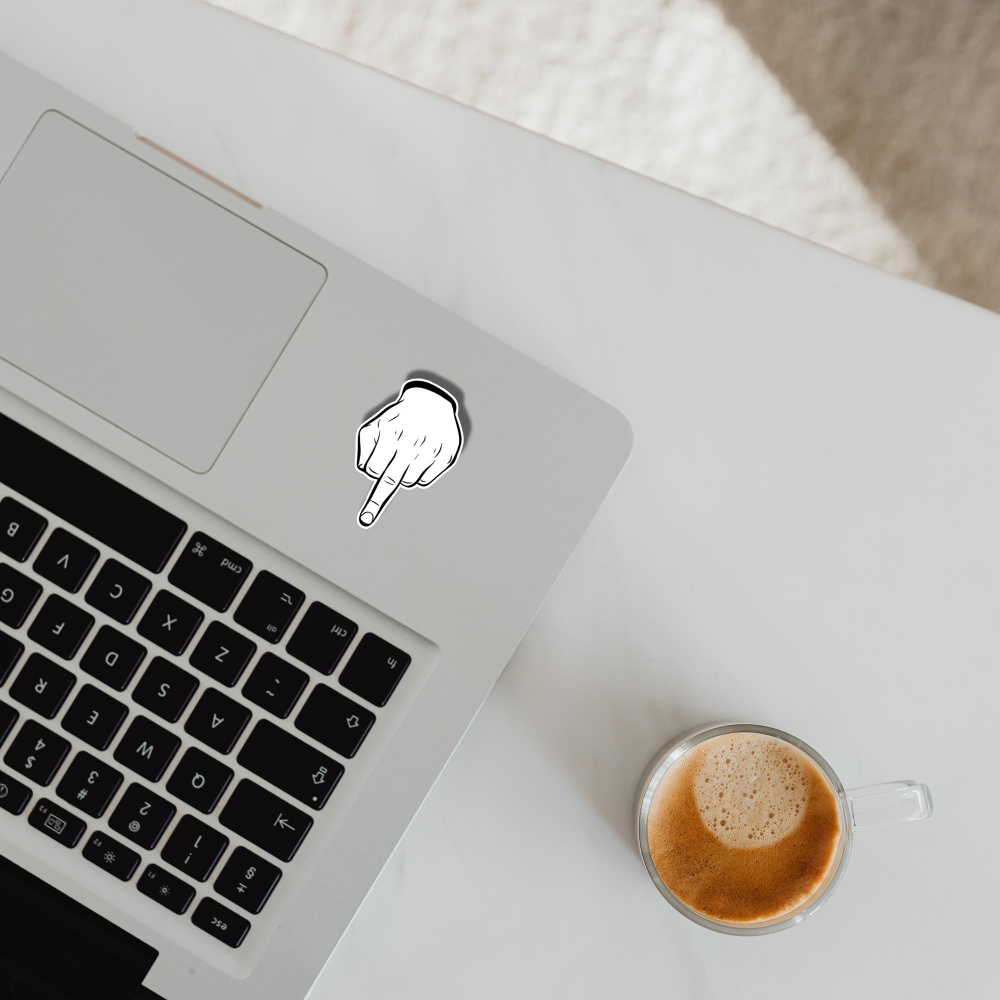Middle Finger Sticker | Funny Waterproof Vinyl Sticker | Glossy or ...
