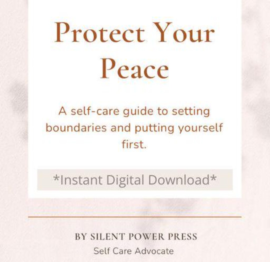 Protect Your Peace: A Guide to Self-care and Setting Boundaries - Etsy