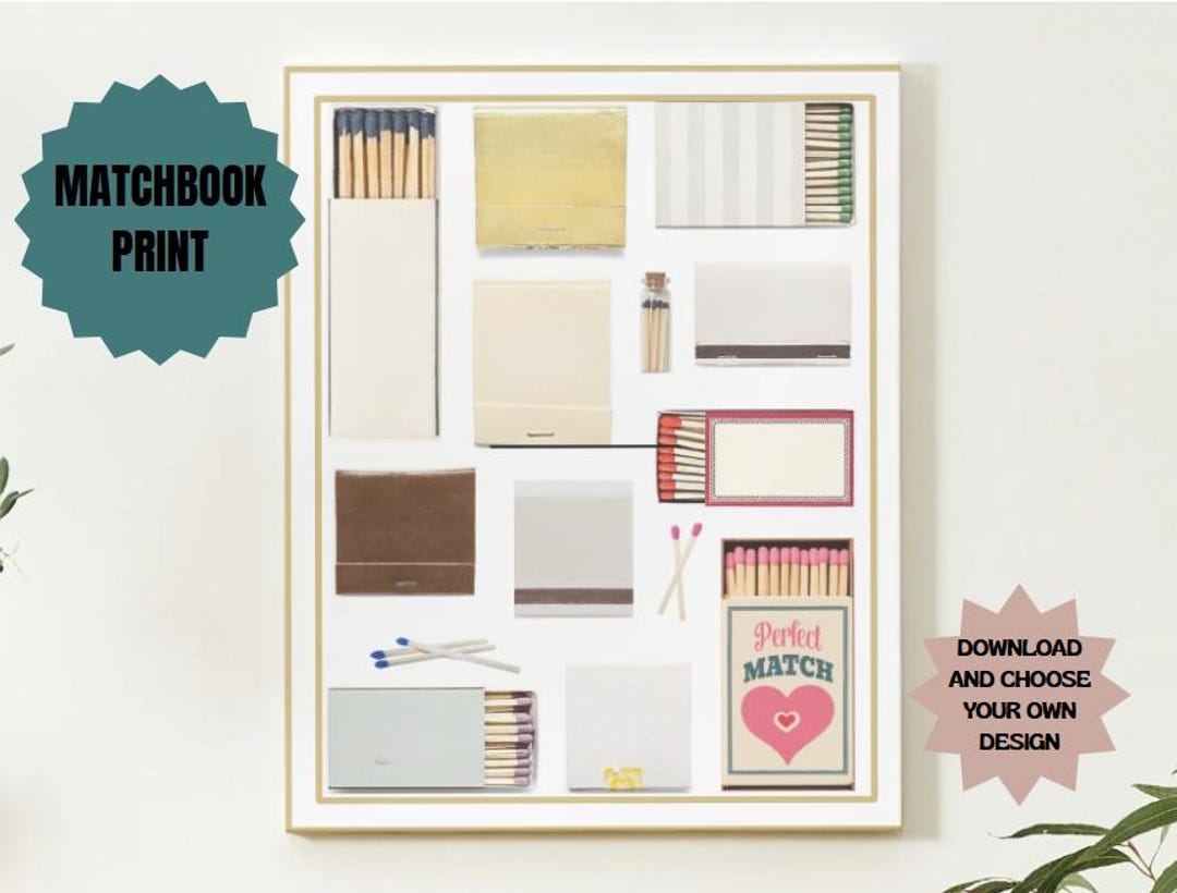 Matchbook Indesign Template Custom Matchbook Template: Printable Design, Edit on Canva (digital ...