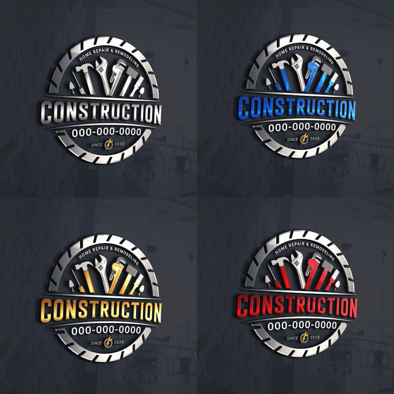 Professional Construction Logo Design: Handyman, Carpentry, Repair ...