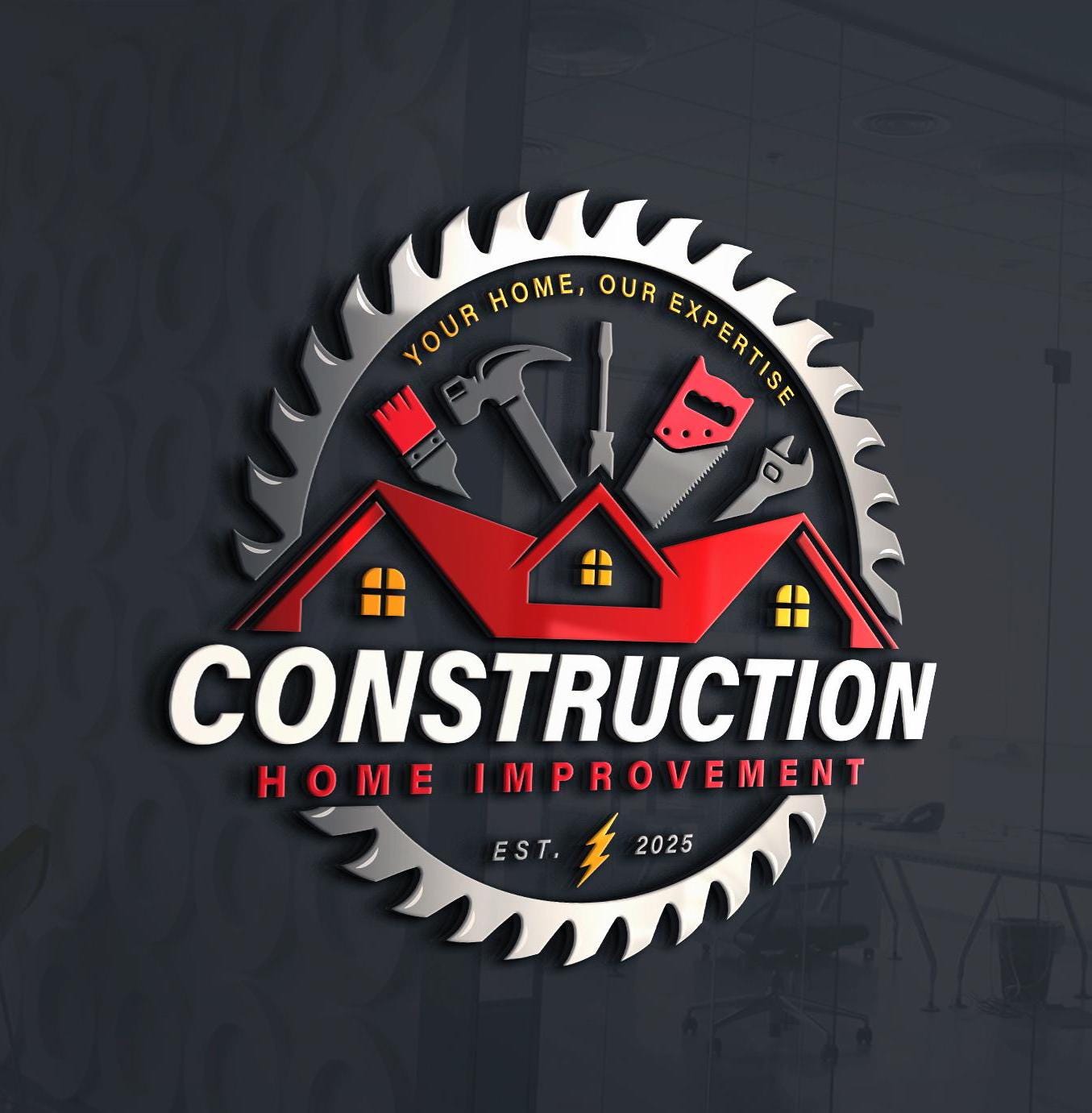 Logotipos personalizados para construcción y mantenimiento, mejoras para el  hogar, reparaciones de casas, remodelaciones y renovaciones, herramientas  para techos y paisajismo. - Etsy México, image size:1355x1381