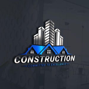 Custom Construction Logo Design: Builder, Contractor, Home Renovation
