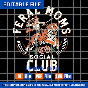 Wilde Mütter Social Club SVG | Fun Mom Life Grafiken, digitaler Download für Handwerker, Familie und Freunde Dekor, sofortiger Zugriff, DIY Basteln