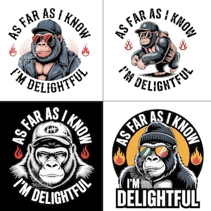 Per quanto ne so, sono un PNG delizioso - Design streetwear con gorilla arrabbiato - Maglietta con citazione sarcastica e audace - Download digitale per uomo