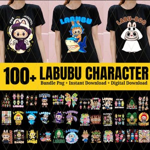 Paquete de más de 100 diseños de Labubu, archivo vectorial digital para Cricut, SVG de Labubu cortado con láser, paquete de personajes de Labubu de descarga instantánea
